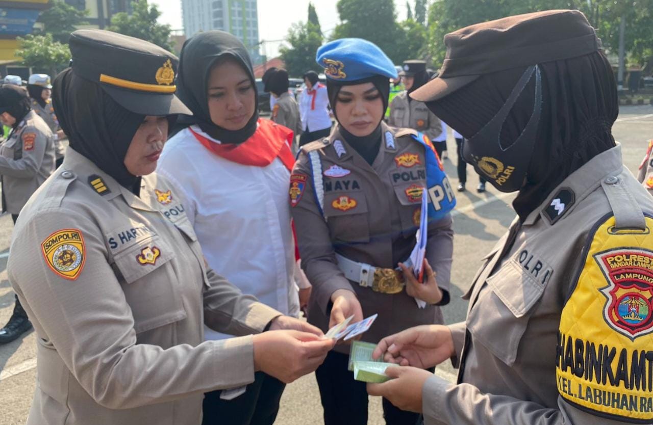 Polwan Polresta Bandar Lampung Jalani Pemeriksaan Gaktiblin