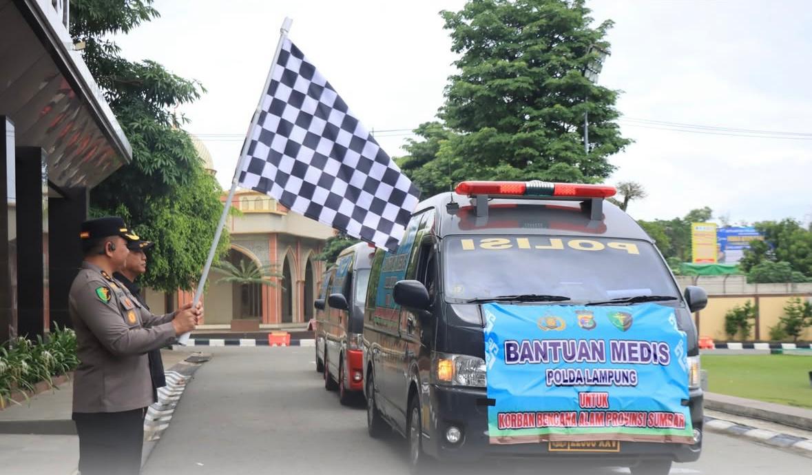 Polda Lampung Kirim Ambulans dan Tenaga Medis ke Sumatera Barat