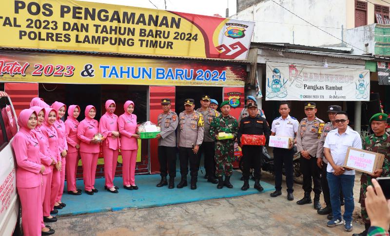 Kapolres Bersama Ketua Bhayangkari Lampung Timur Kunjungi Pos Pam dan Pos Yan
