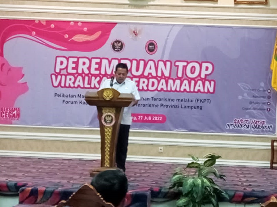 Gubernur Arinal Buka Acara Perempuan TOP Viralkan Perdamaian Dalam Pencegahan Terorisme