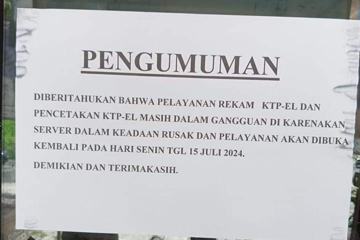 Server Rusak, Pembuatan KTP-el di Pesisir Barat Terhambat