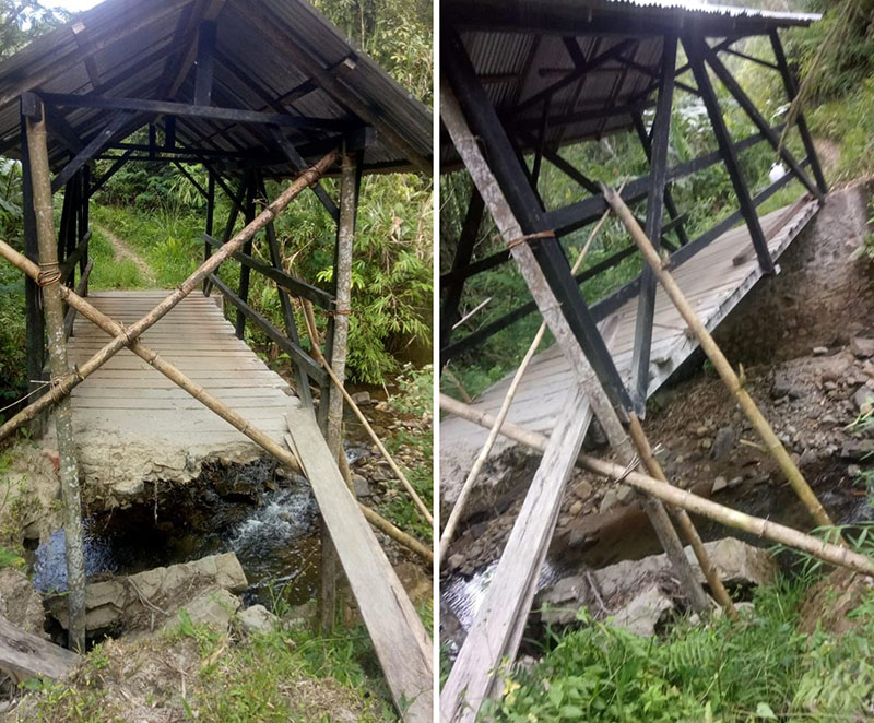 Jembatan Putus, Mobilitas Petani dan Warga antar Pemangku di Sukarame Terhambat 