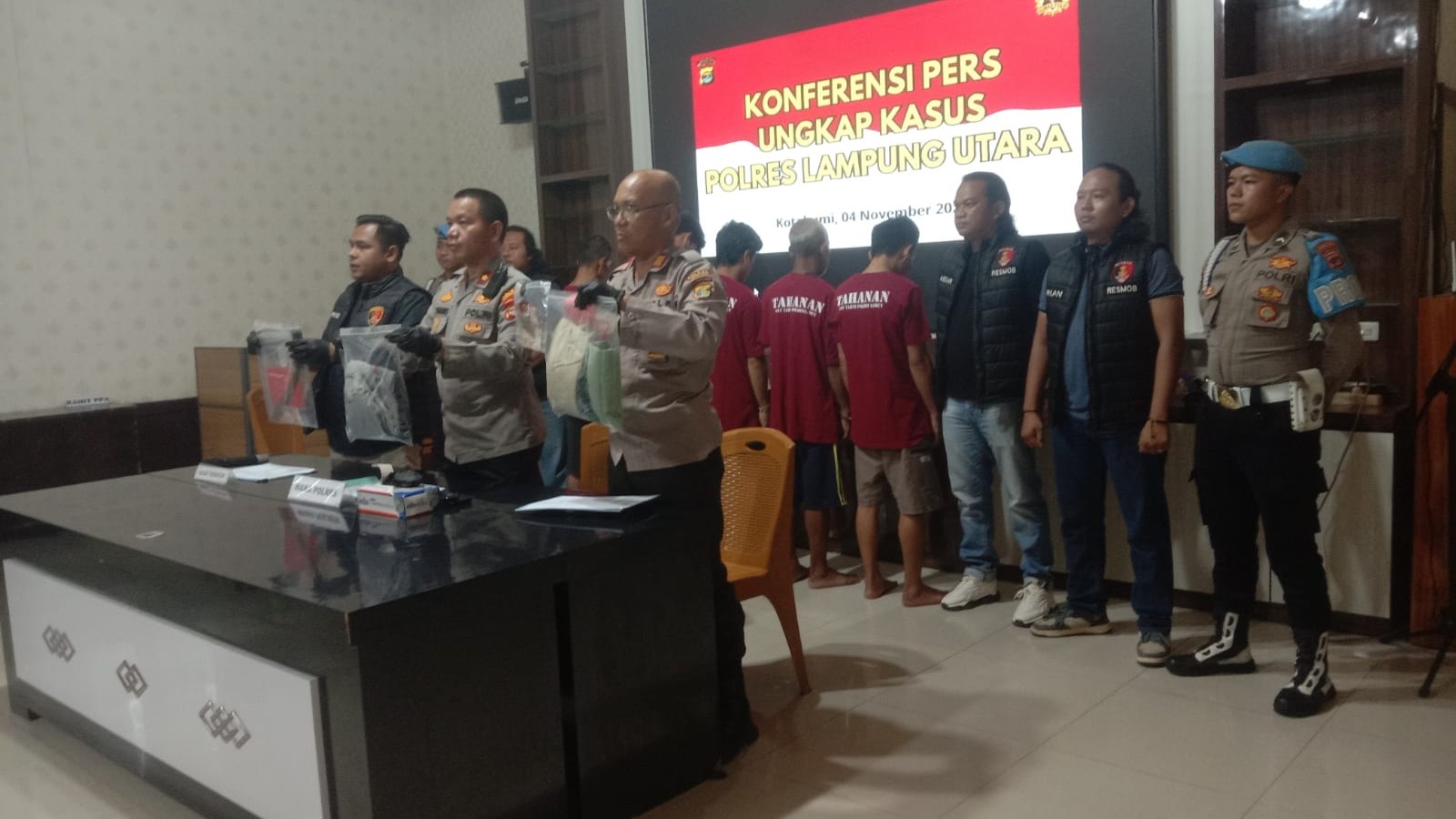 Dalam Sebulan, Polres Lampung Utara Tangkap Lima Tersangka dari Empat Kasus Kejahatan