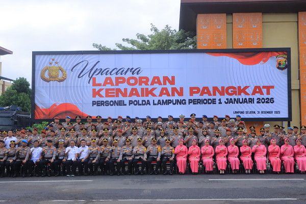 1.256 Personel Polda Lampung Naik Pangkat, Kapolda Tekankan Tanggung Jawab