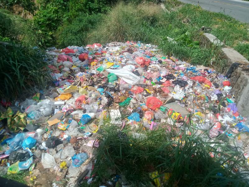 Tumpukan Sampah di Jantung Pekon Kota Besi Terkesan Diabaikan 