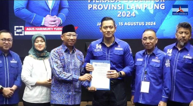 Ketum Demokrat AHY Beri Rekom RMD - Jihan Pilgub Lampung 