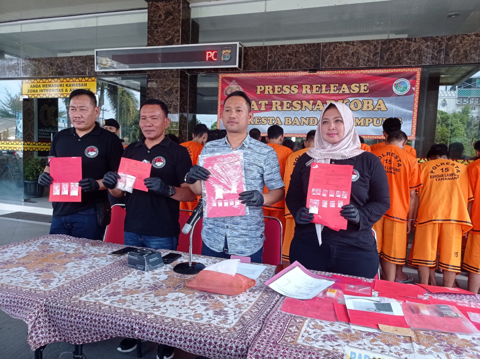 Sebulan Terakhir, Sat Narkoba Polresta Bandar Lampung Ungkap 23 Kasus Narkoba dengan 35 Tersangka