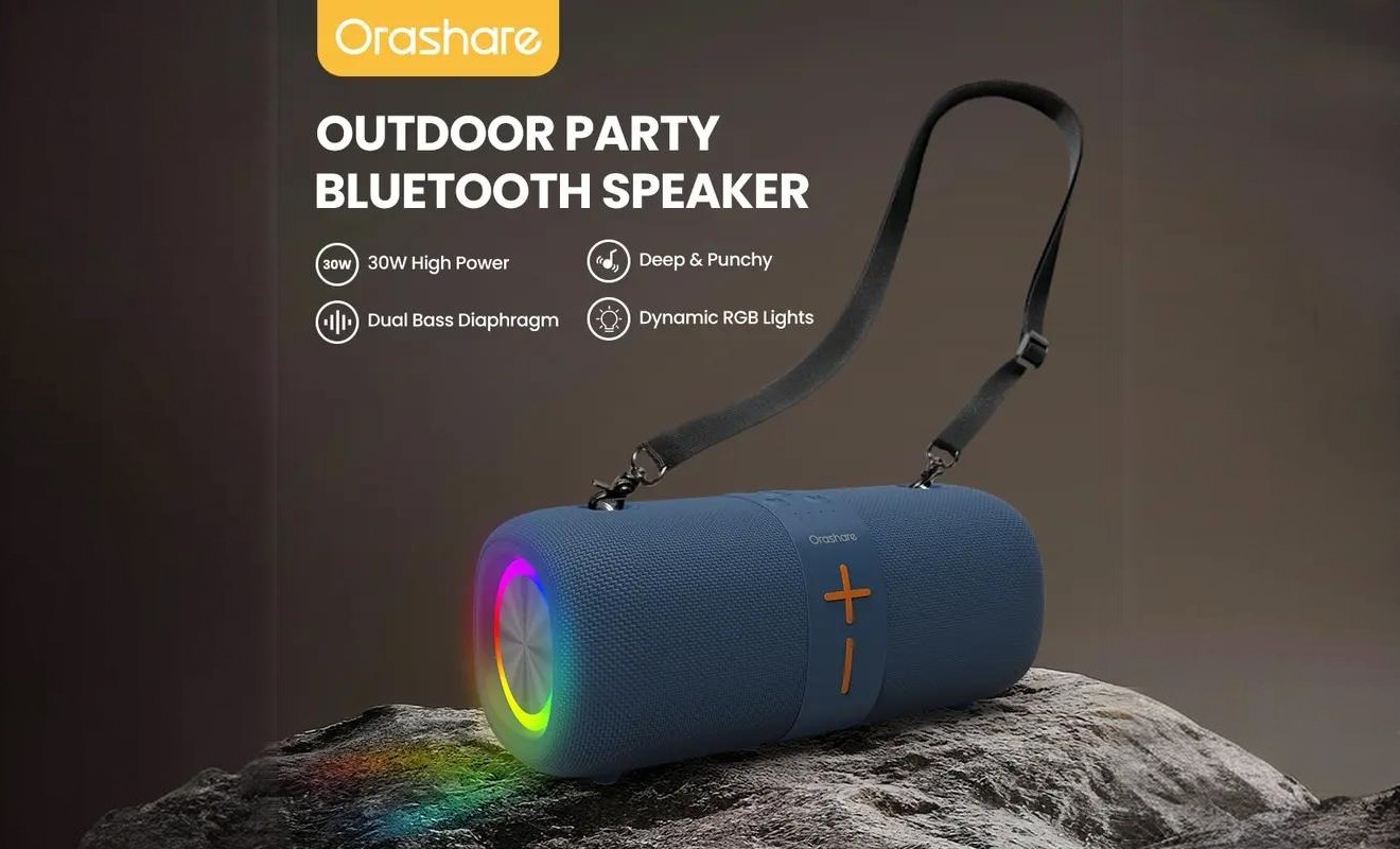 Orashare BS23: Speaker Bluetooth 30W dengan Lampu RGB untuk Outdoor