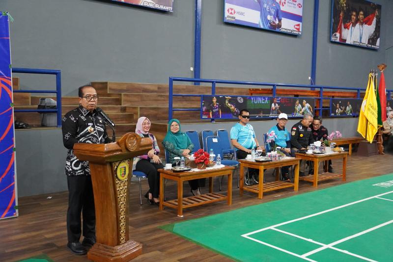 Pj Gubernur Lampung Resmi Buka Lomba Bulutangkis Rangkaian HUT KORPRI ke-53