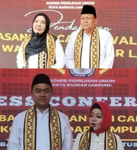 Sah! Reihana-Aryodhia Resmi Lawan Eva-Deddy di Pilwalkot Bandar Lampung