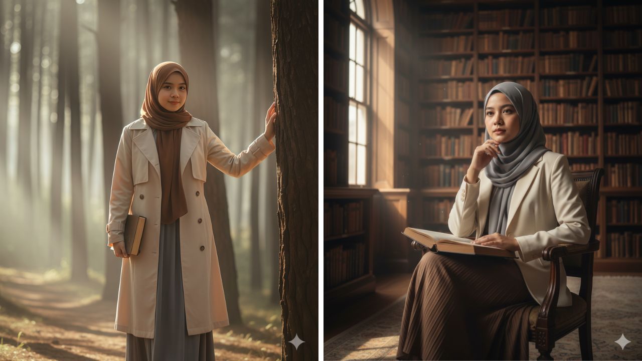 10 Ide Foto Hijab Sinematik dengan Prompt Gemini AI