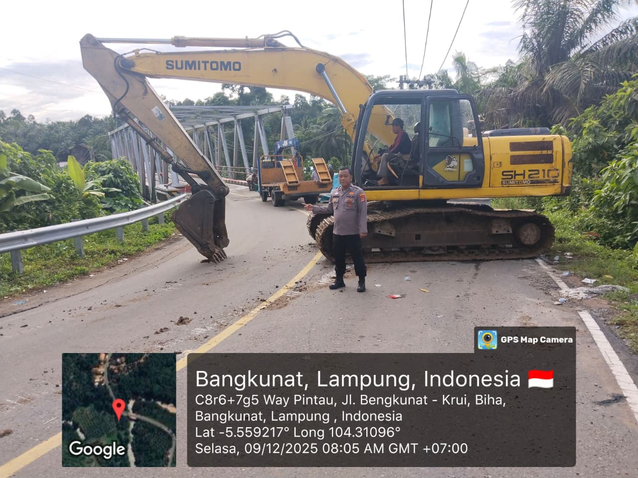 Jembatan Way Pintau Direhabilitasi, Arus Lintas Ditutup Total 9-12 Desember