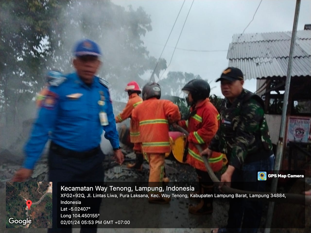 Pertamini di Pekon Simpang Sari Ludes Terbakar Akibat Sambaran Petir 