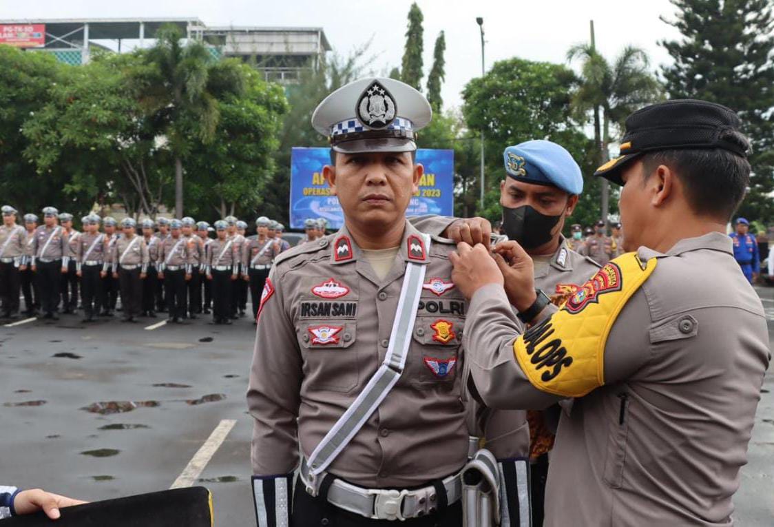 Polresta Bandar Lampung Apel Gelar Pasukan Ops Keselamatan Krakatau 2023