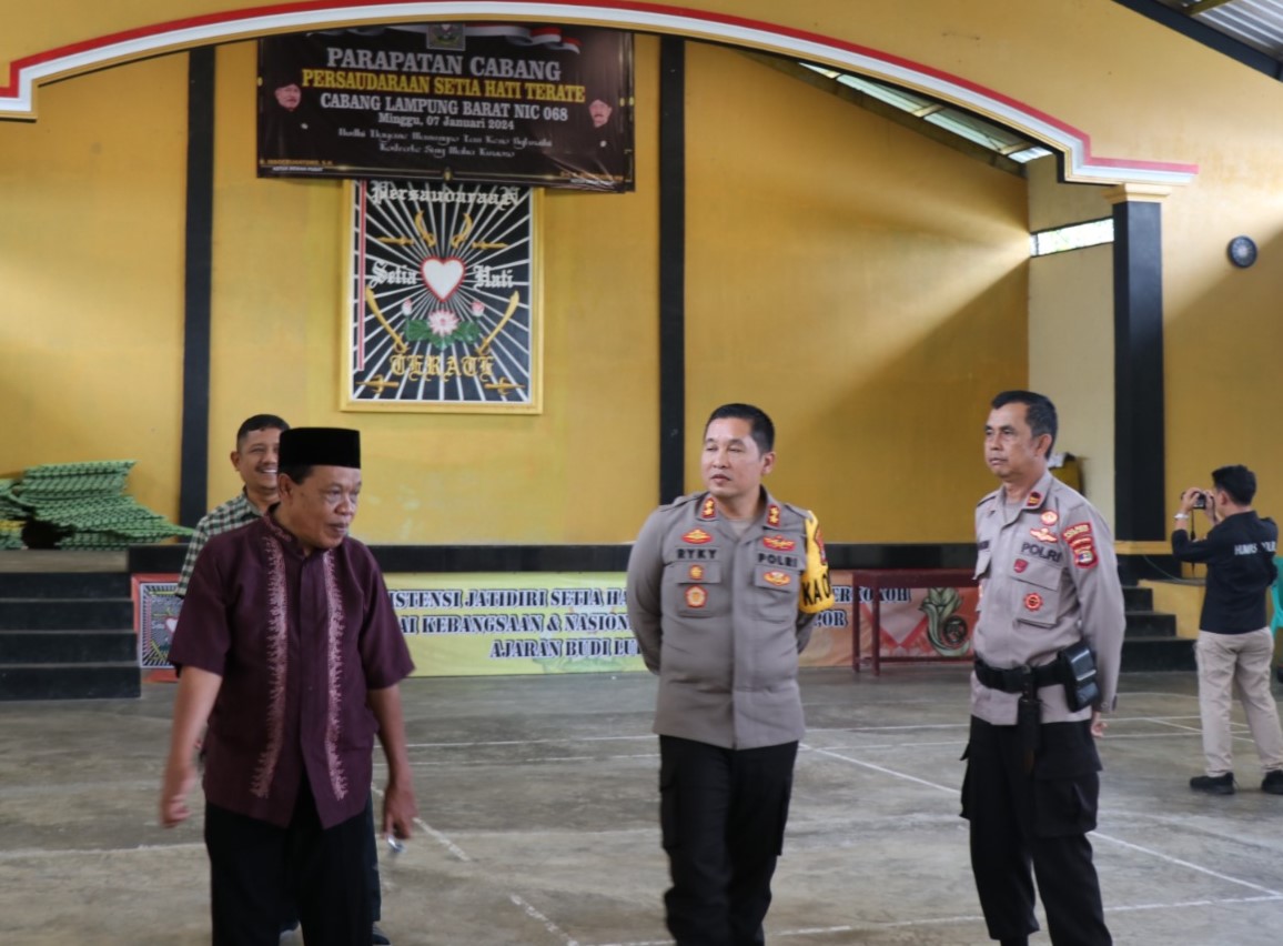 Kapolres Lampung Barat Sowan ke Pengurus PSHT NIC 068 Pusat Madiun