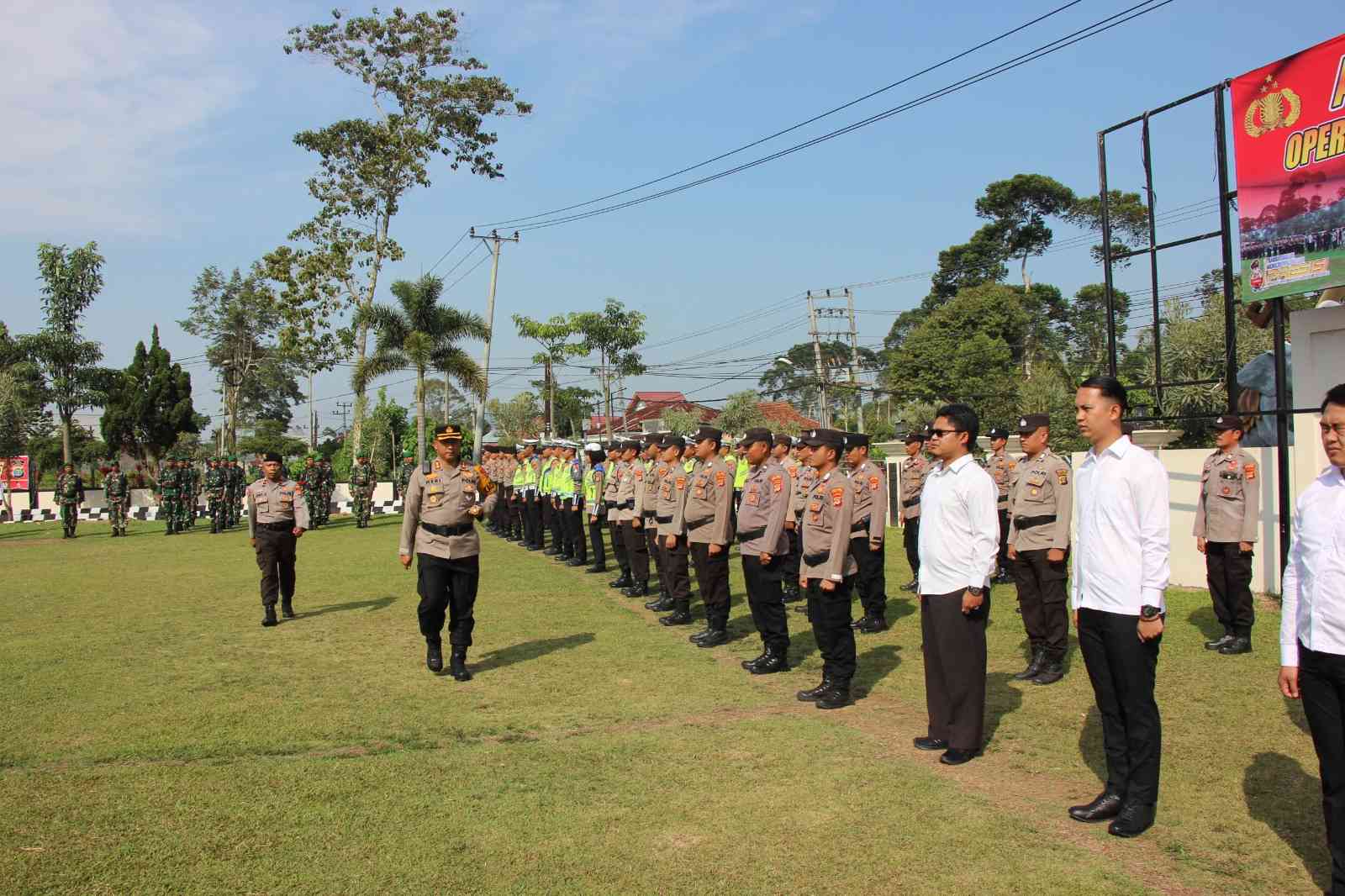 Hadapi Pemilu, Polres Lampung Barat Apel Gelar Pasukan Operasi Mantap Brata