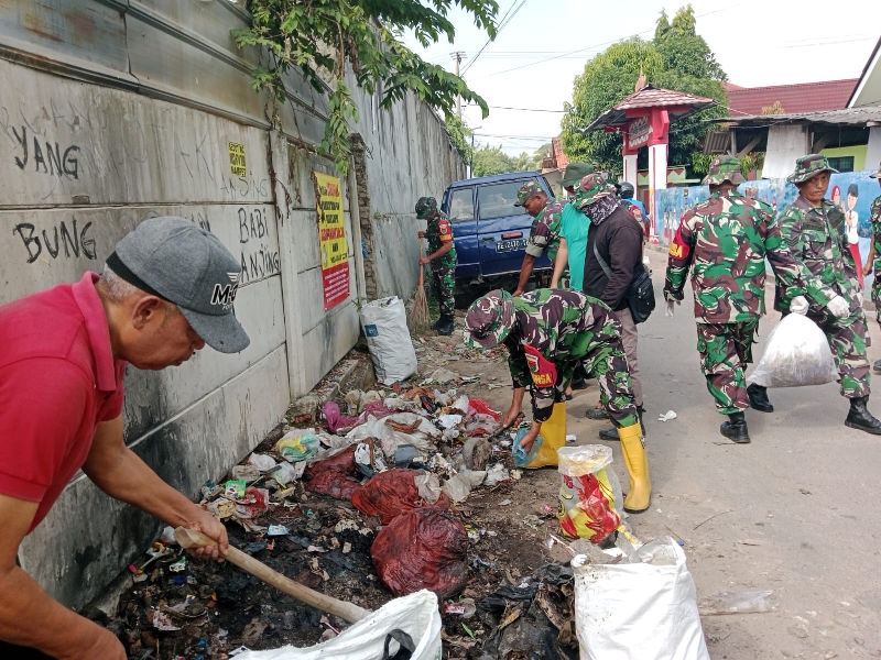 Koramil 410-01/Panjang Gelar Karya Bakti Sambut HUT TNI ke-80 di Way Dadi
