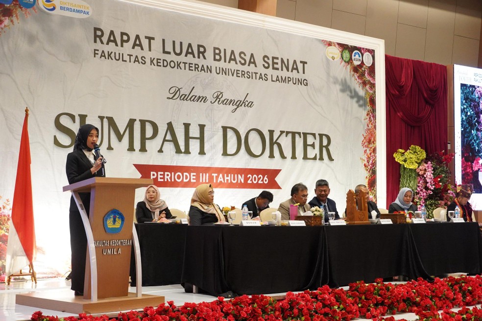 102 Dokter Baru Unila Disumpah, Ini Pesan Wagub Jihan