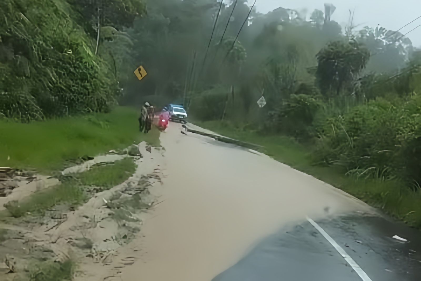 Hujan Deras Sebabkan Tiang Listrik Ambruk dan Pohon Tumbang di Padang Cahya 