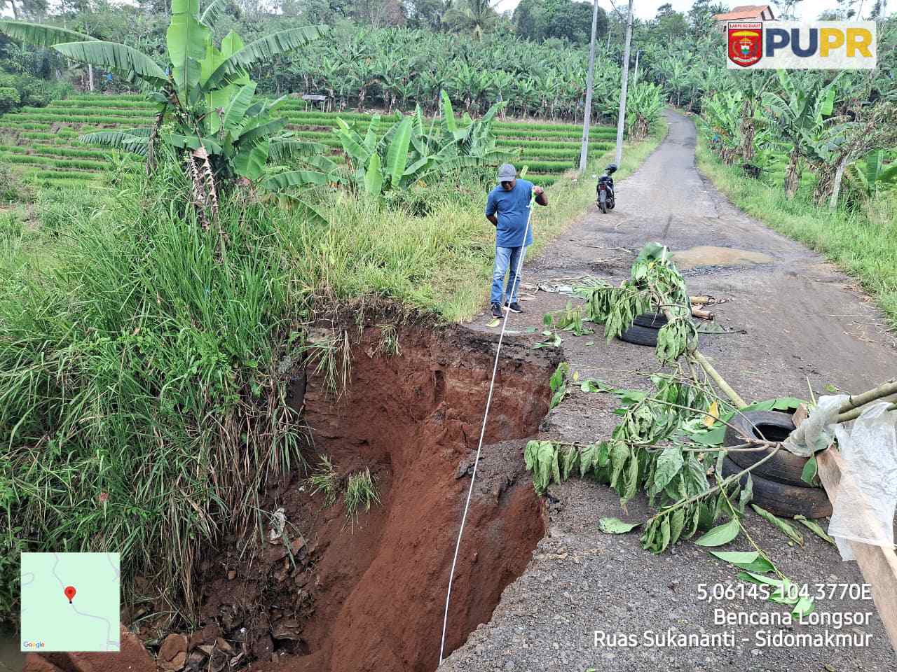 Kolaborasi DPUPR-BPBD Lambar, Jalan Putus Gedungsurian Segera Dibangun Permanen