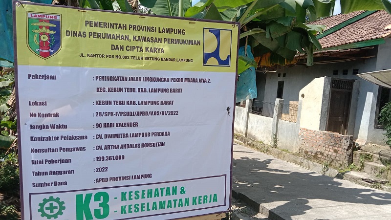 Pekon Muarajaya ll Dapat Bangunan Jalan Beton dari Pemprov