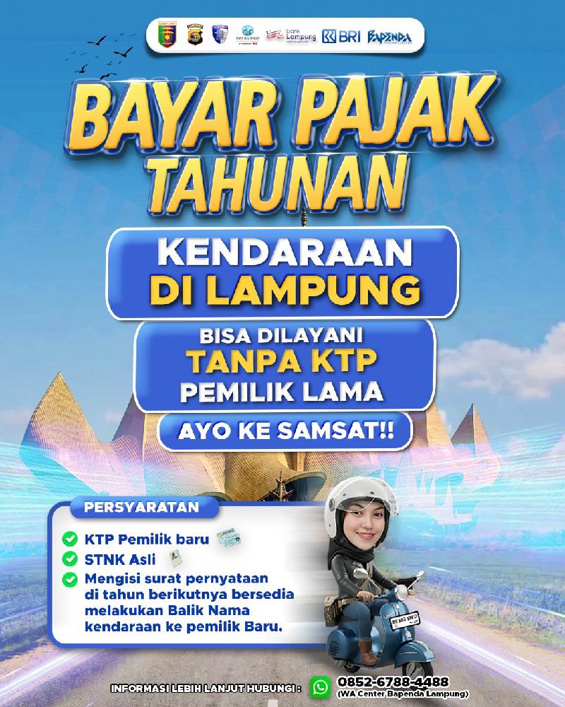Masyakat Lampung Bayar Pajak Kendaraan Tanpa KTP Pemilik Lama