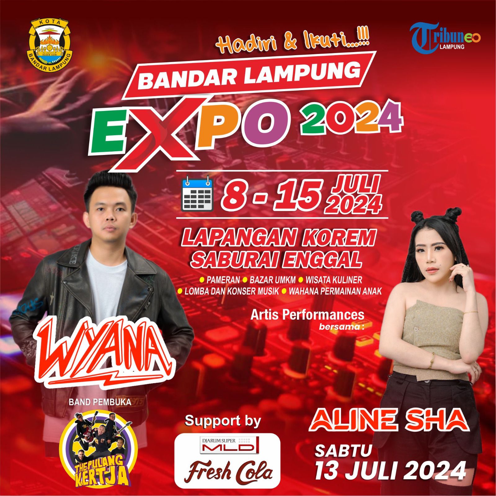 DJ Wyana dan Aline Sha, Tampil di Bandar Lampung Expo