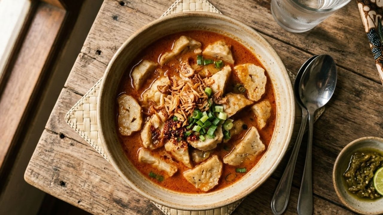 Gurihnya Laksan Palembang: Olahan Pempek Kuah Santan yang Bikin Nagih!