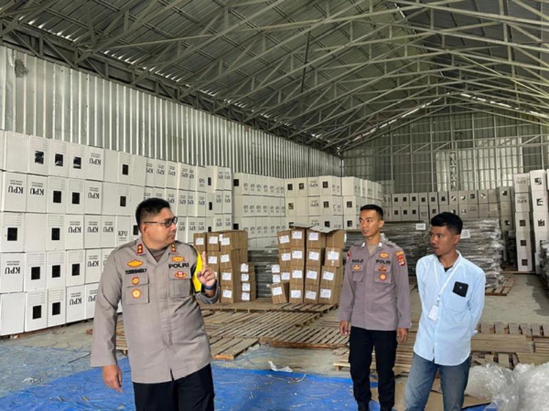 Polres Lampung Selatan Pastikan Keamanan Gudang Logistik KPU