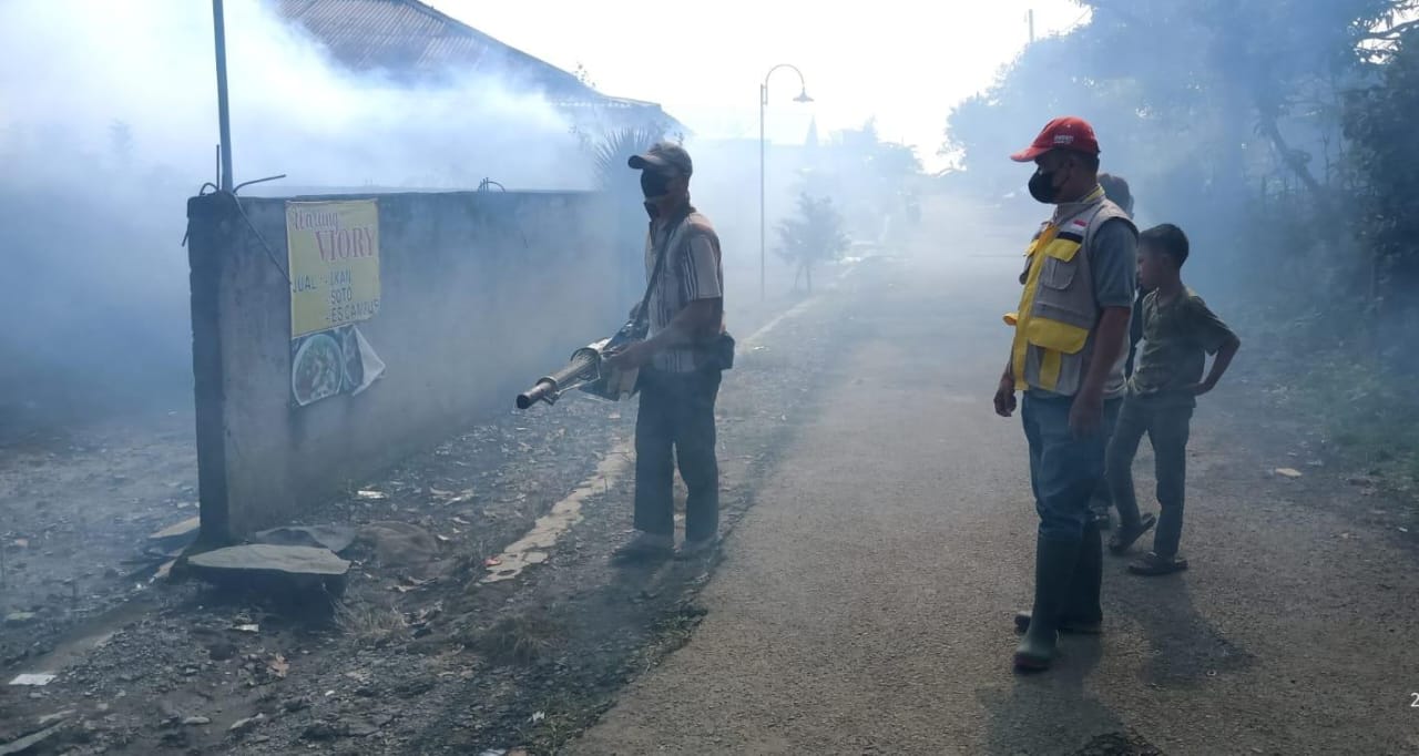 DBD Terus Mewabah, Puskesmas Sukau Lakukan Fogging di Pekon Tanjung Raya