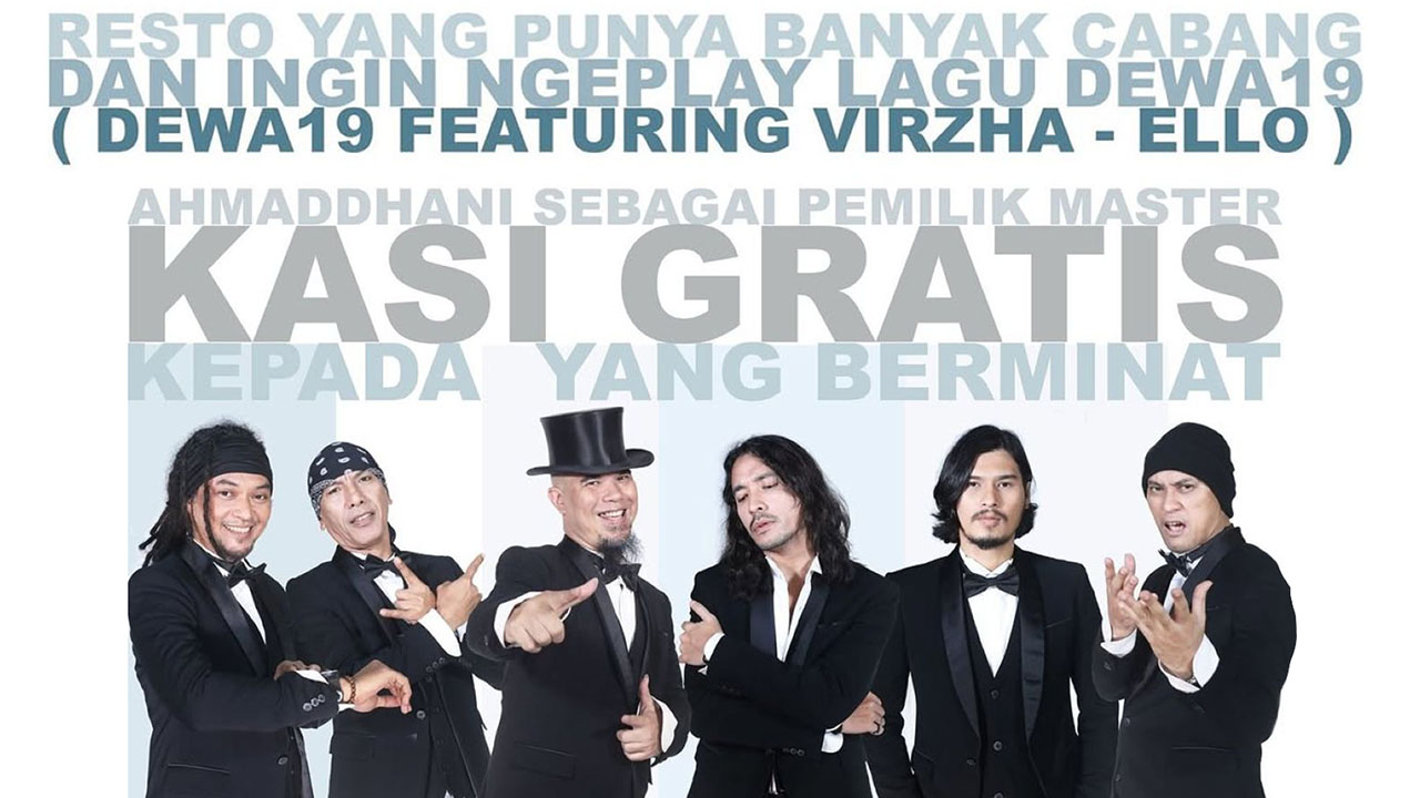 Ahmad Dhani Izinkan Lagu Dewa 19 Diputar Gratis di Kafe dan Restoran