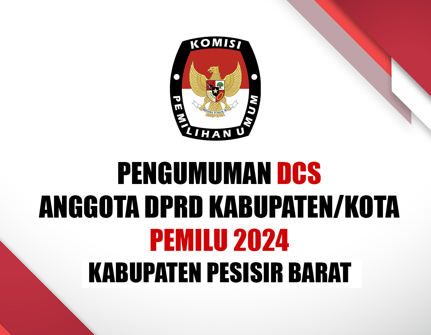 KPU Pesisir Barat Umumkan 246 DCS Bacaleg Pemilu 2024