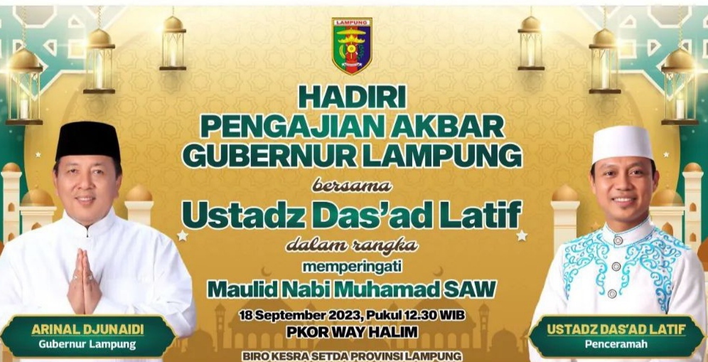Ustad Das'ad Latif akan Meriahkan Peringatan Maulid Nabi di Lampung
