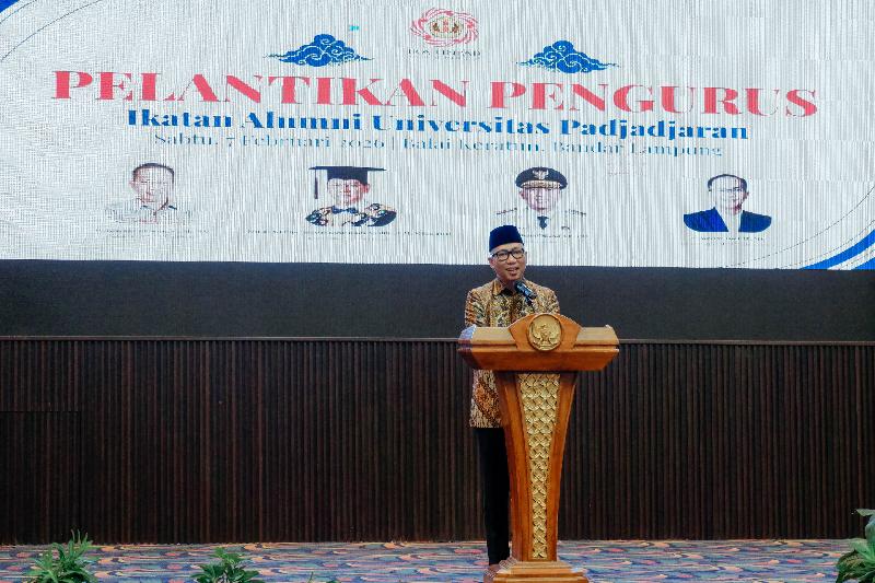 Pelantikan Ika Unpad Lampung, Gubernur Mirza Tekankan Kolaborasi Pembangunan