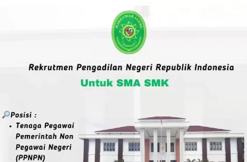 Pengadilan Negeri Buka Lowongan dari Lulusan SMA/SMK, Siapkan Syarat Ini 