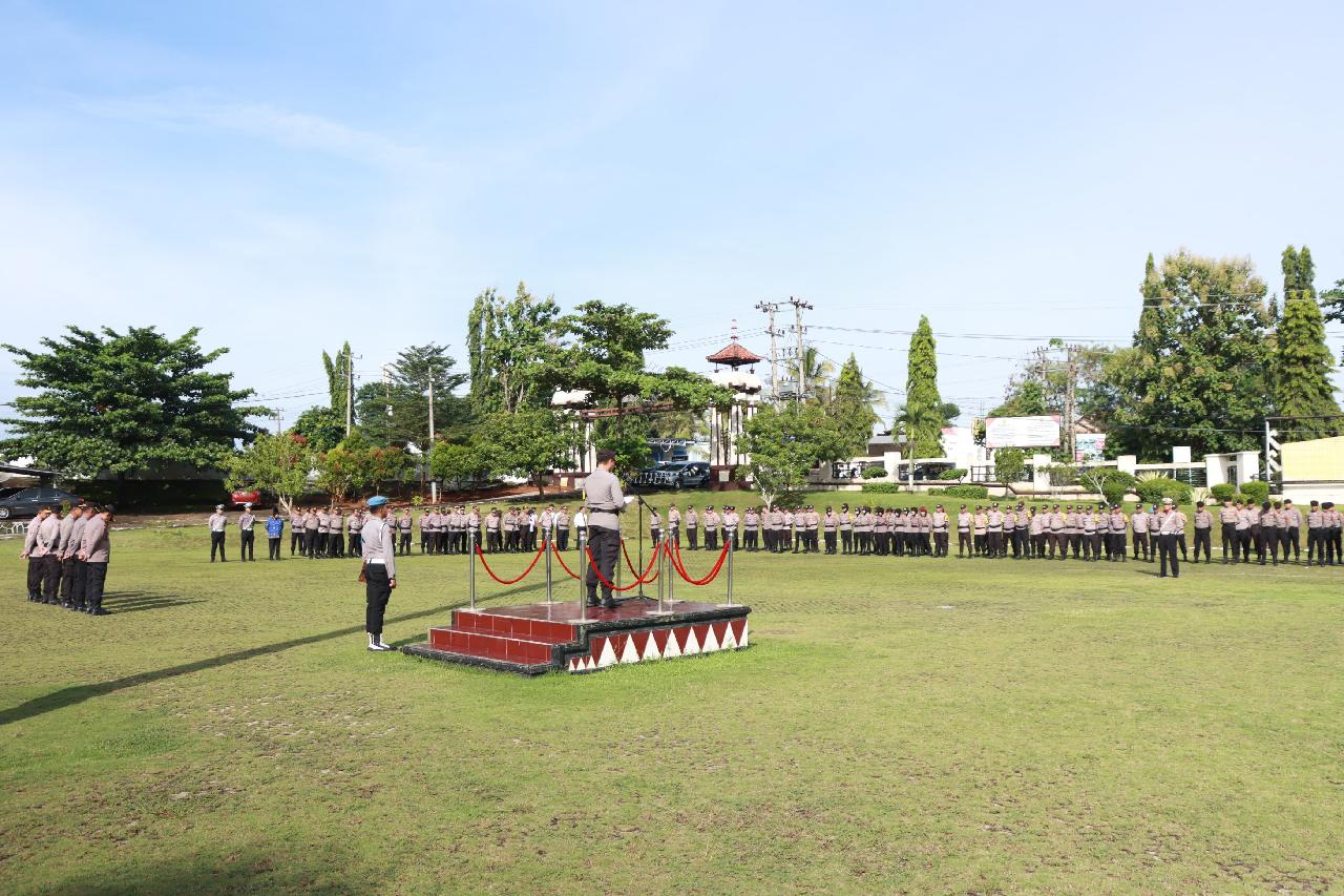 Peringati Hari Kesadaran Nasional, Polres Lampung Utara Gelar Upacara Evaluasi Kinerja