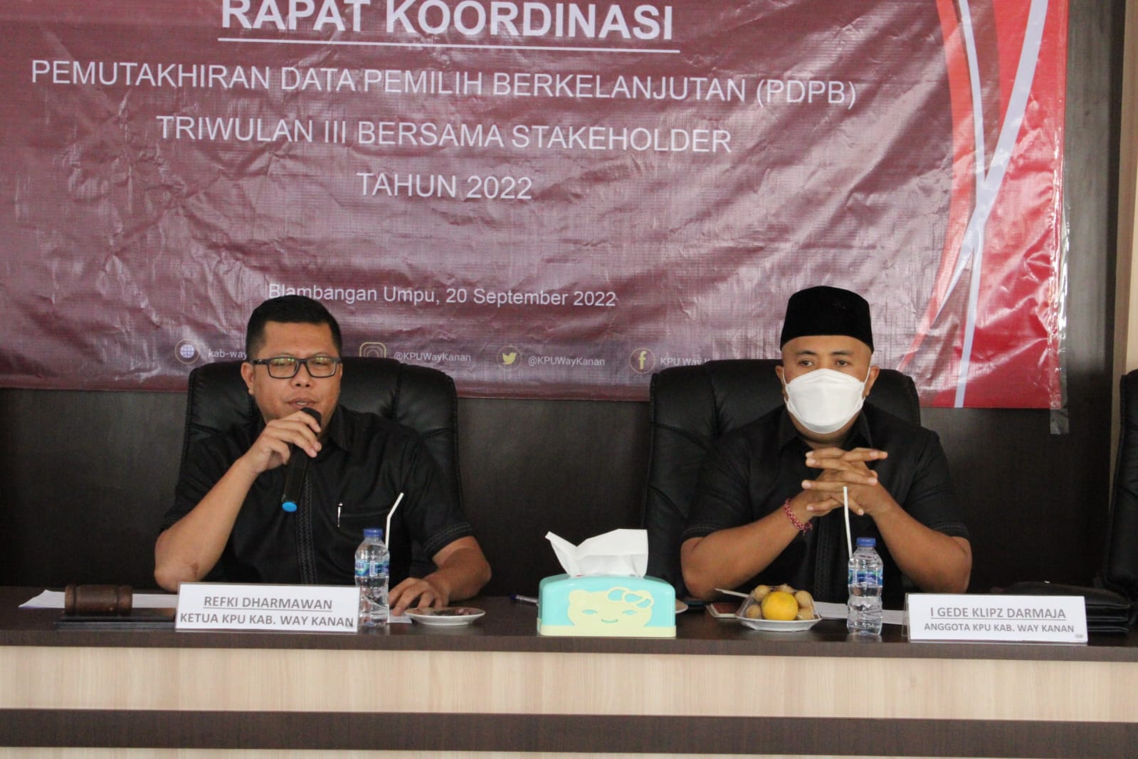 KPU Way Kanan Gelar Rakor PDPB Triwulan III 