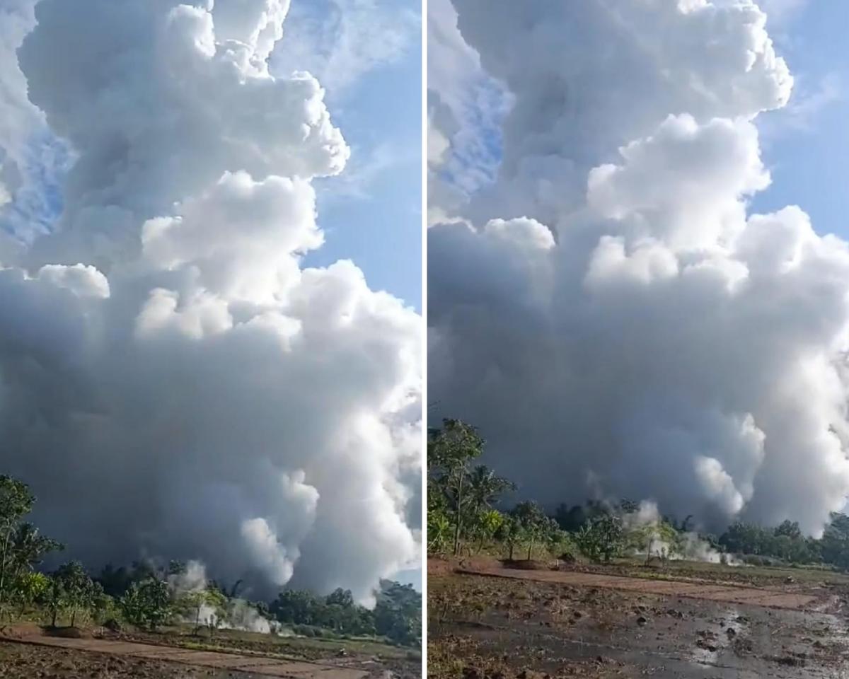 Warga Dihebohkan Suara Dentuman Diiringi Kepulan Asap Tebal di Kawah Keramikan Suoh Lampung Barat