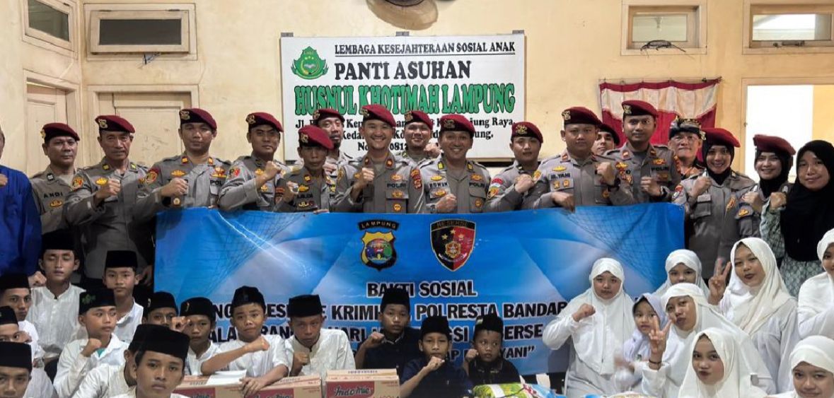 Hari Jadi Reserse Polri ke-78, Satreskrim Polresta Bandar Lampung Gelar Bakti Sosial di Panti Asuhan