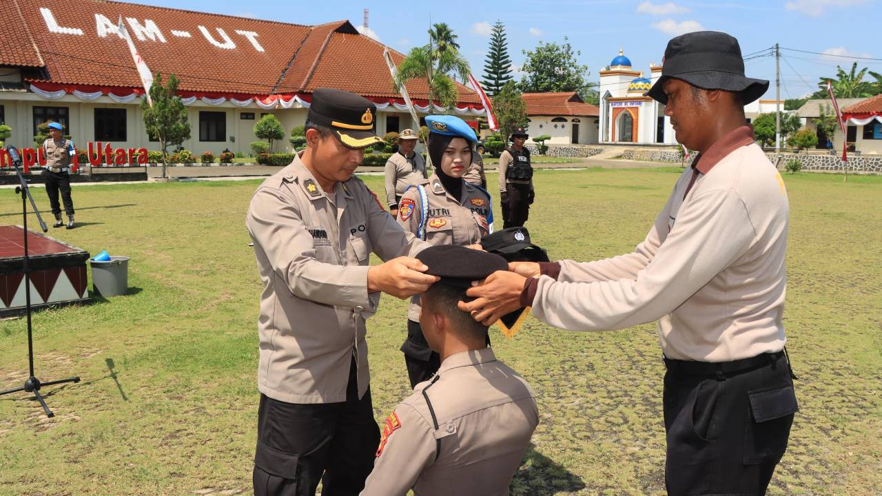 Sat Samapta Polres Lampung Utara Gelar Pembaretan Bintara Remaja Angkatan 50