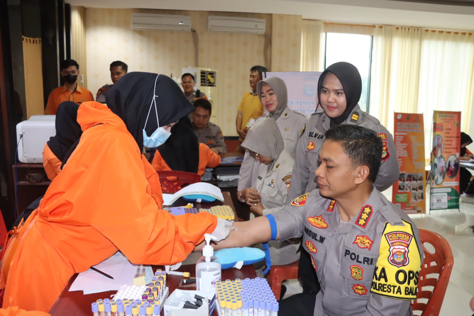 Personel Polresta Bandar Lampung Lakukan Pemeriksaan Kesehatan Secara Berkala