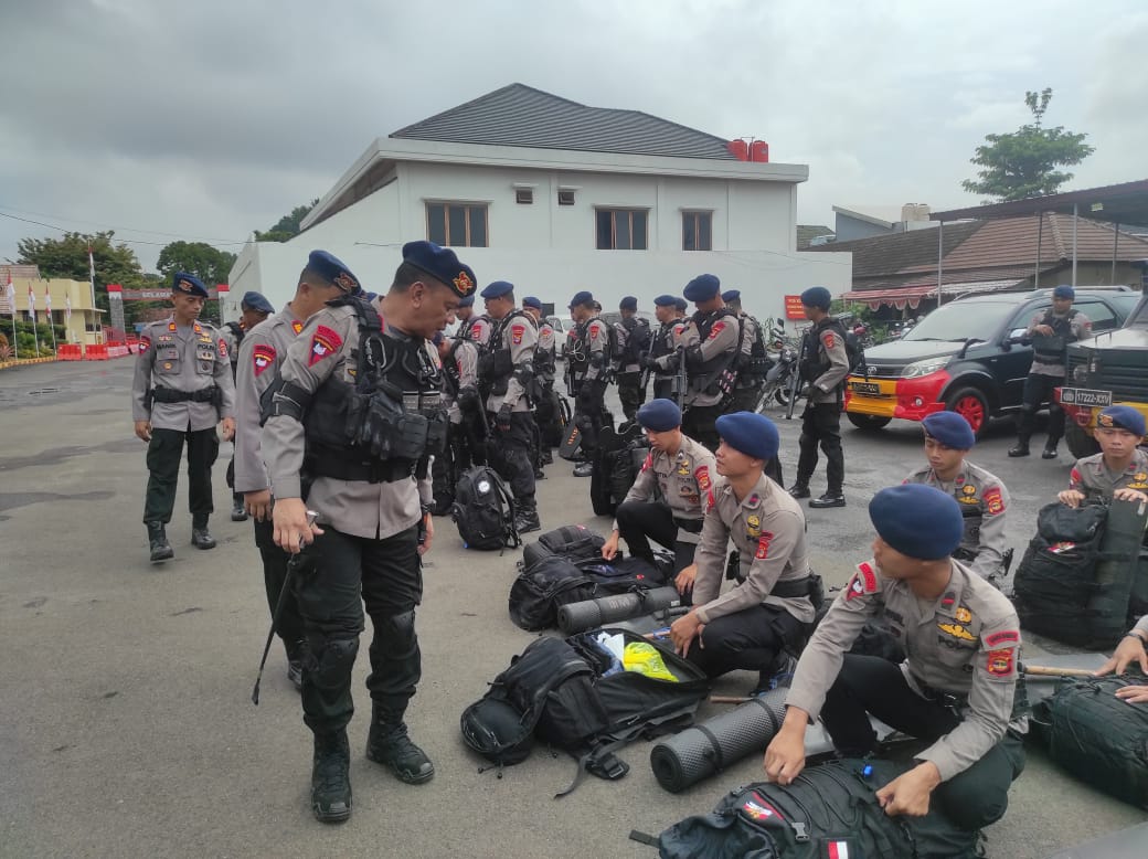 Jelang PSU Pilkada Pesawaran, Gelar Apel Pengecekan Personel BKO