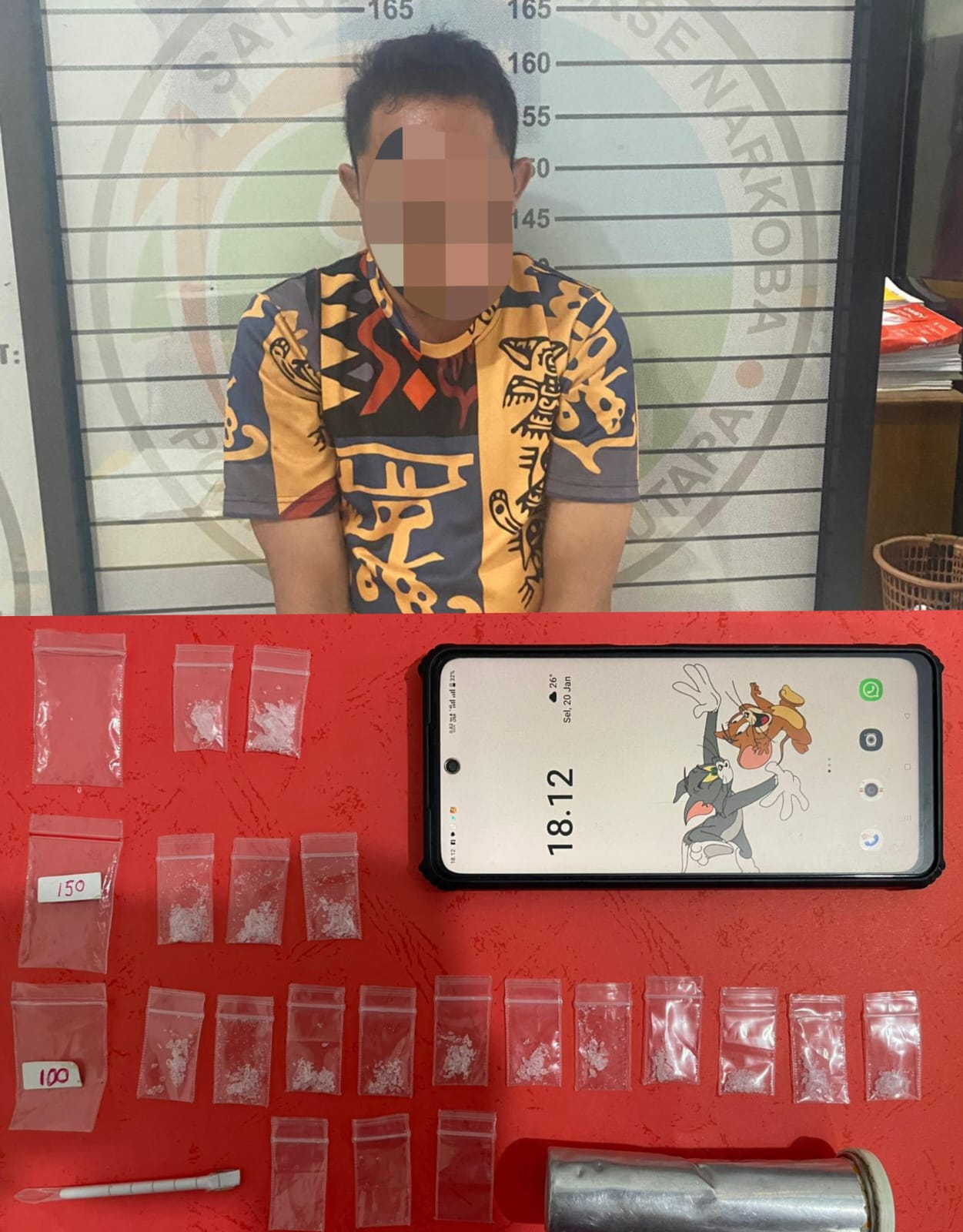 Polisi Tangkap Pria di Kotabumi Selatan, 16 Paket Sabu Diamankan