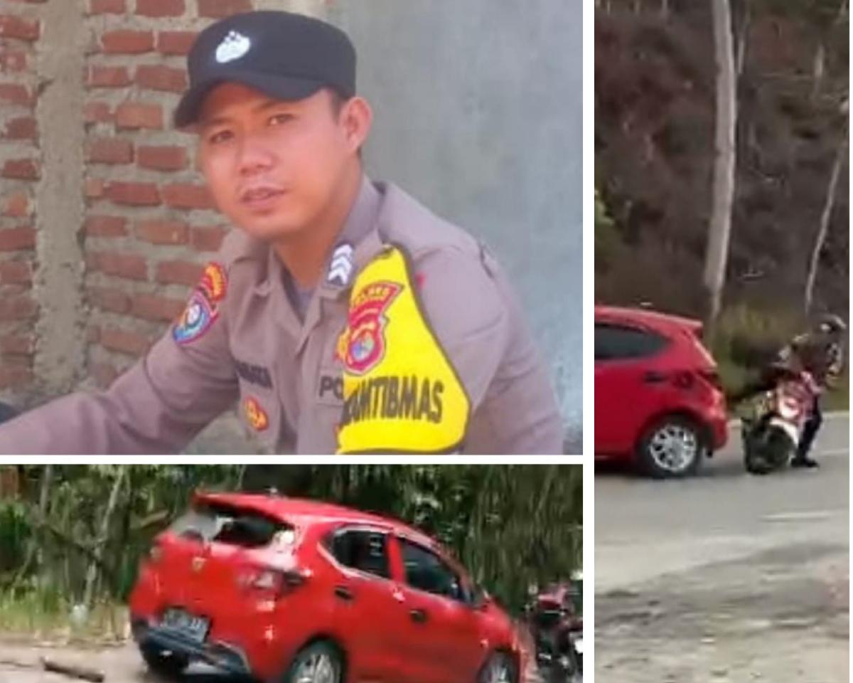 Sempat Ditabrak Mobil Pelaku Curat, Bhabinkamtibmas Polsek Bengkunat dalam Kondisi Baik