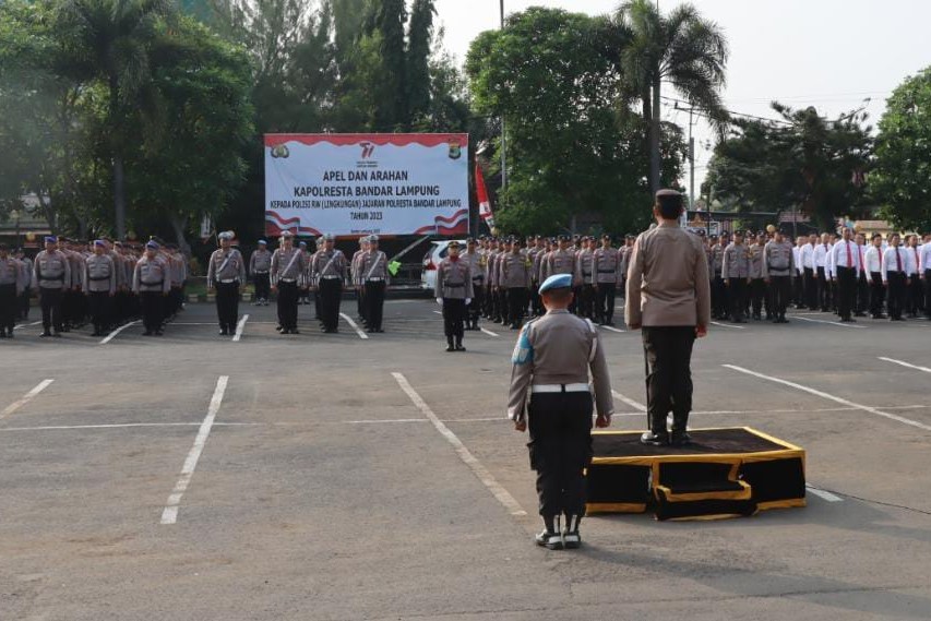 Polresta Bandar Lampung Gelar Upacara Hari Kesadaran Nasional