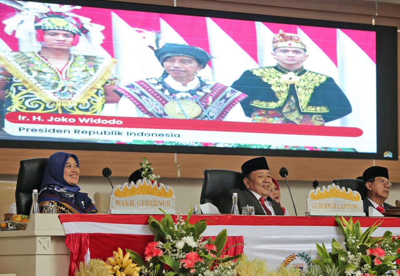 Gubernur dan Wakil Gubernur Lampung Ikuti Paripurna Istimewa HUT RI ke-78 Bersama Presiden Jokowi 