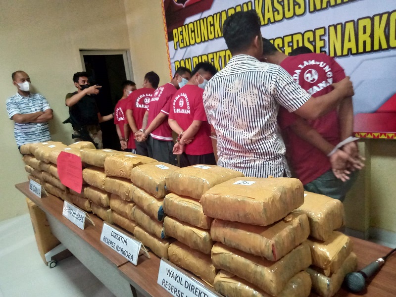 Polda Lampung Ringkus Sindikat Narkoba Jaringan Wilayah Barat Indonesia
