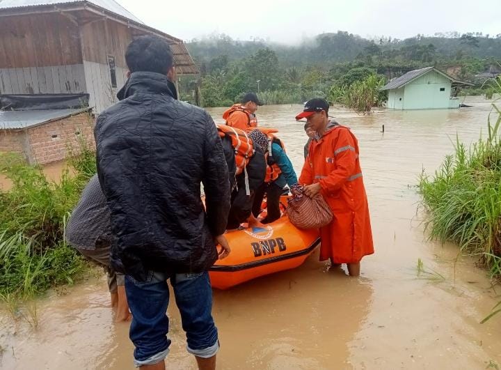 Way Semaka Meluap, Rumah dan Puluhan Hektare Sawah Terendam