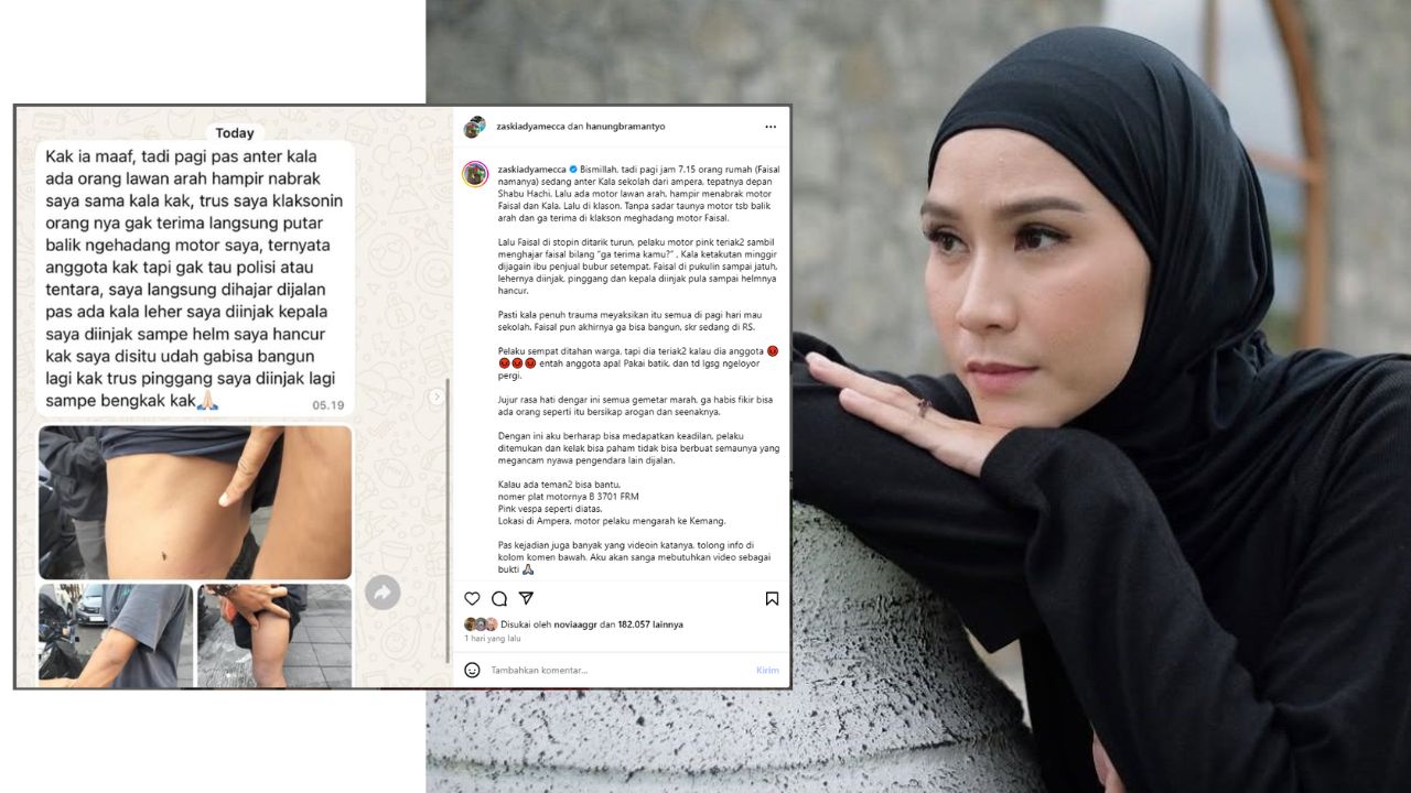 Karyawan Dianiaya di Depan Anak, Zaskia Adya Mecca Tuntut Keadilan Ditegakkan