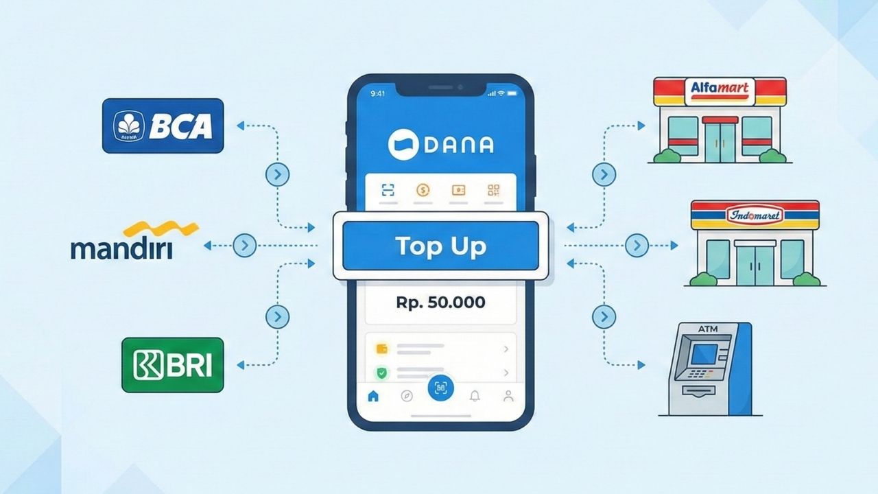 Cara Top Up DANA 2026: Lewat Mobile Banking, ATM, hingga Gerai Retail